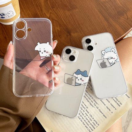 chiikawa吉伊卡哇工作适用iPhone16promax苹果14pro手机壳新款小八15plus乌萨奇13情侣12mini情侣XR透明创意9
