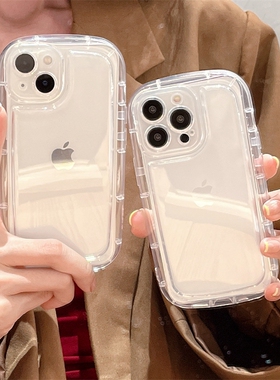 简约纯色透明适用苹果14pro手机壳iphone13promax硅胶软12mini防摔14plus保护套11女16max/15高级感8plus/se3