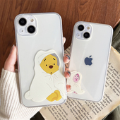 卡通披被子可爱小猪皮杰适用苹果13promax手机壳iphone14plus情侣女16max防摔15保护套12mini外壳11软硅8胶男