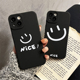 NICE趣味微笑脸表情适用苹果14手机壳情侣女iphone13promax防摔15保护套16max简约男12mini硅胶软黑11全包8