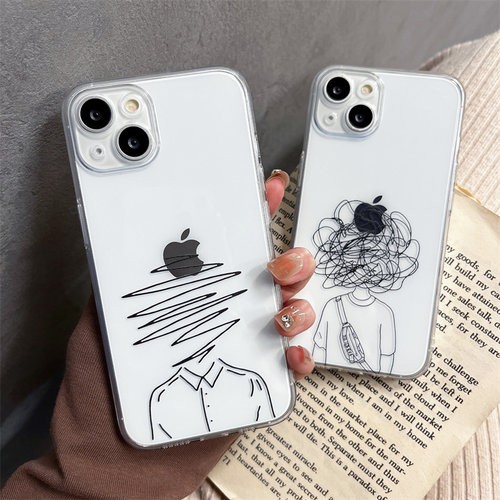 苹果iphone硅胶简约创意线条软壳
