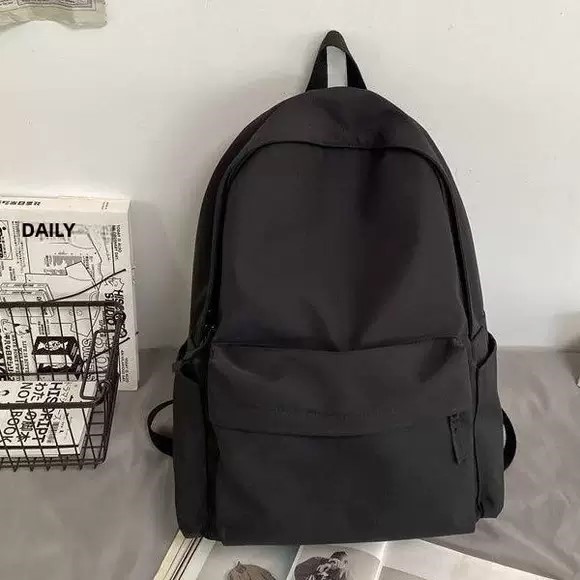 无印书包女大学生韩版ins大容量简约纯色背包初中高中生双肩包男