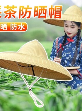 防水槽笠帽加厚塑料帽男女通用夏季防晒防雨大帽檐圆顶遮阳帽户外