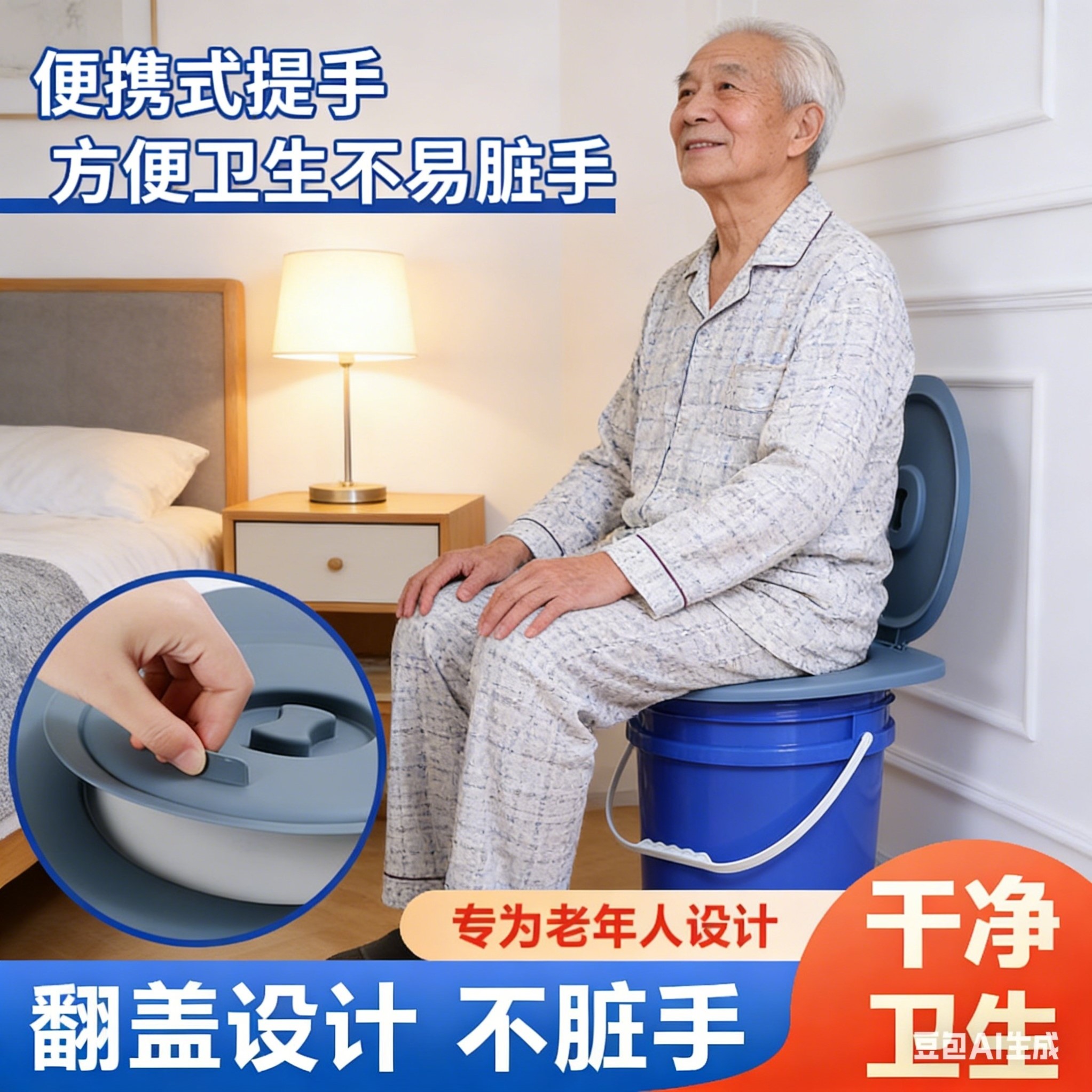 农村老人专用马桶盖板旱厕通用坐便孕妇加厚可移动坐圈便携易清洗