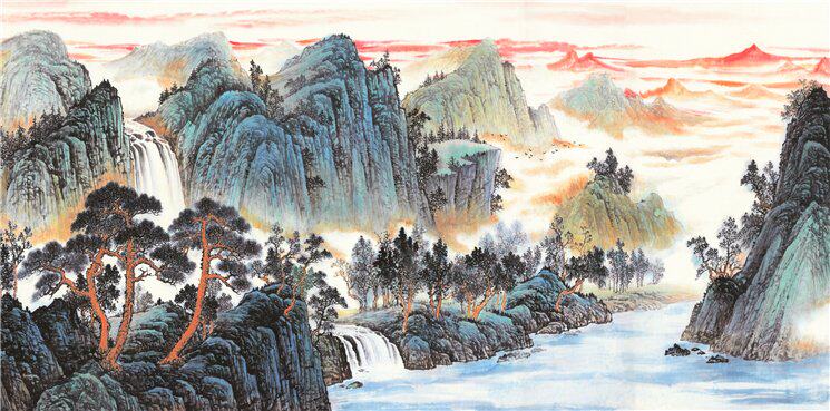 四尺横幅国画精品山水【山清水秀】未装裱画芯多尺寸销售t