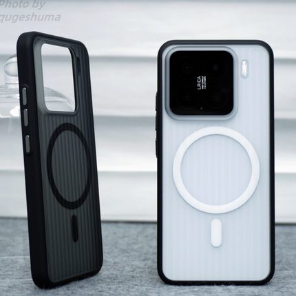 苹果华为小米vivo三星oppo荣耀简盾小米14/15淬炼瓦楞光栅手机壳iPhone16磁吸磨砂肤感全包防摔泼墨壳老爆013