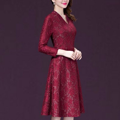 喜婆婆婚宴装婚礼妈妈礼服嫁女儿高贵洋气蕾丝连衣裙子中老年女装