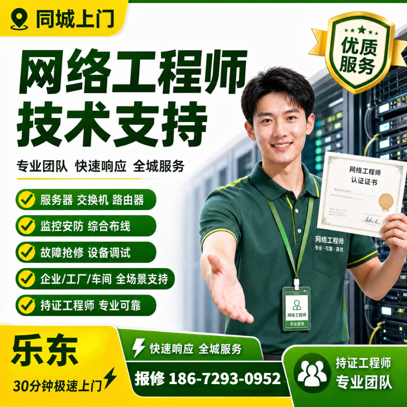 安装维修调试交换机服务器上门服务技术支持乐东网络工程师服务器
