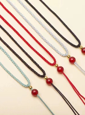 买1送1多款多颜手工编织可调节玉佩吊坠绳新流黄金银玉绳脖子挂绳