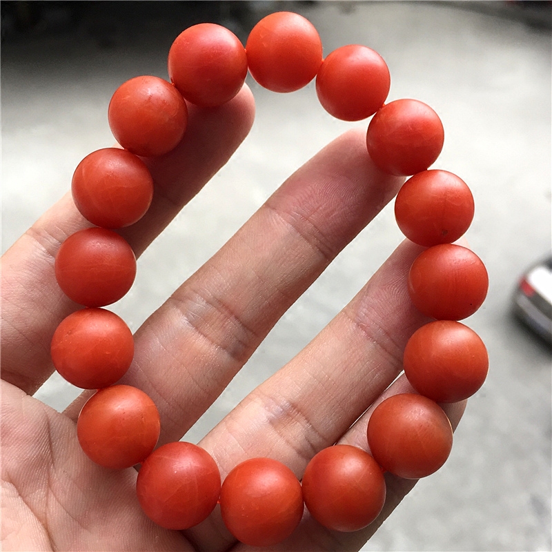 南红玛瑙云南保山杨柳料单圈手串手链满肉柿子红男女款一物一图