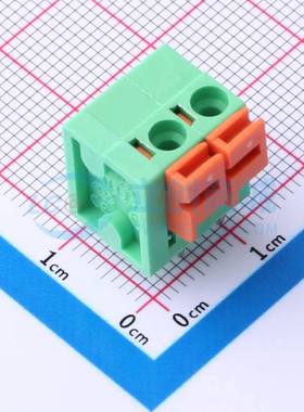 弹簧式接线端子DB142V-5.08-2P-GN 插件,P=5.08mm 1x2P 直插 绿色