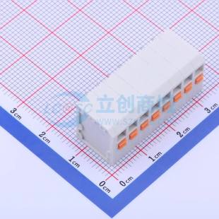 3.81 插件 P=3.81mm 白色 弹簧式 1x8P 接线端子KF239