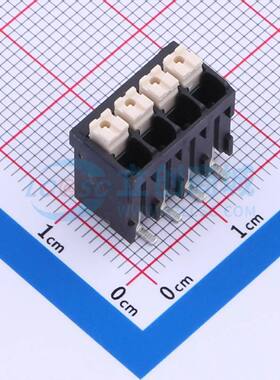 弹簧式接线端子JL212V-SMT-35004BP1 SMD,P=3.5mm 1x4P 立贴 黑色