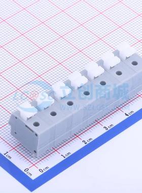 弹簧式接线端子KF202-7.5-7P 插件,P=7.5mm(交错脚) 1x7P 灰色
