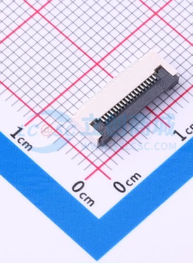 连接器HX0.5-18P XJH2.0 043 SMD,P=0.5mm,卧贴 18P 翻盖式 下接