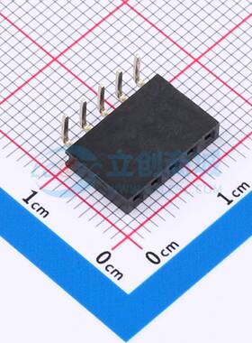 排母 FH2.54-06-05PWD 弯插,P=2.54mm 1x5P 方孔 电子元器件配单