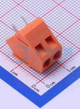 螺钉式接线端子DB103-5.0-2P-OG-S 插件,P=5mm 1x2P 直插 橙色