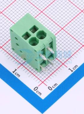 弹簧式接线端子MX205R-3.5-02P-GN01-Cu-A 插件,P=3.5mm 1x2P绿色