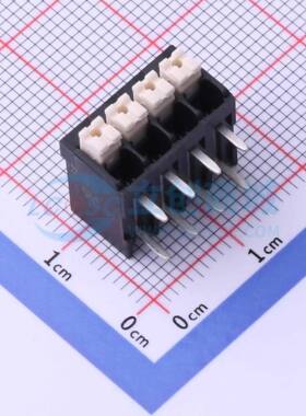 弹簧式接线端子JL212R-35004B01 弯插,P=3.5mm 1x4P 弯插 黑色