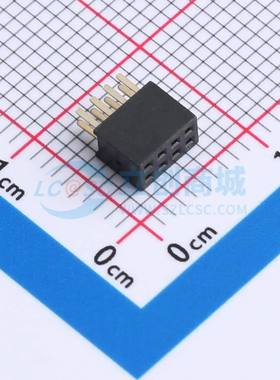 排母 B127M01-0B8P51-H43C24 插件,P=1.27mm 2x4P 方孔 电子元器