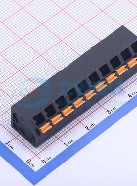 弹簧式接线端子KFM736L-5.0-10P 插件,P=5mm 1x10P 黑色