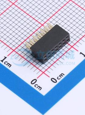 排母 B127M01-0B14P51-H43C24 插件,P=1.27mm 2x7P 方孔 电子元器