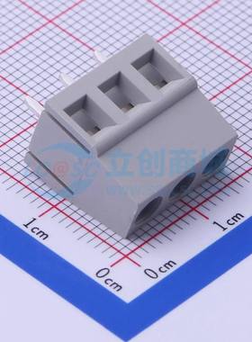 螺钉式接线端子DB128V-5.0-3P-GY-S 插件,P=5mm 1x3P 直插 灰色