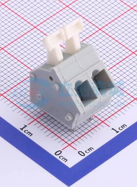 弹簧式接线端子XY115A-5.0-2P 插件,P=5mm 1x2P 灰色