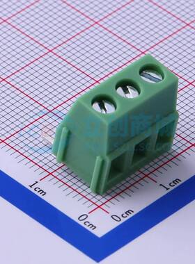螺钉式接线端子KF128R-5.0-3P 弯插,P=5mm 1x3P绿色