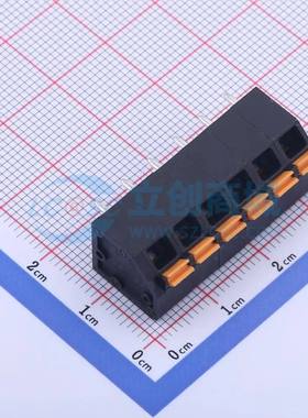 弹簧式接线端子KFM736L-5.0-6P 插件,P=5mm 1x6P 黑色