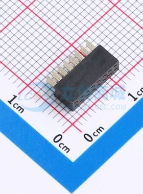 排母 HB-FH6-12728PB2GOT 插件,P=1.27mm 2x8P 方孔 电子元器件配