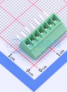 螺钉式接线端子JL308-25407G01 插件,P=2.54mm 1x7P 直插 绿色