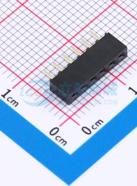 排母 CSFA101-0602A001R1AC 插件,P=2mm 1x6P 方孔 电子元器件配