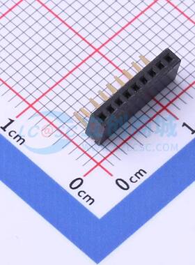 排母 X1311FR-09-C43D24 弯插,P=1.27mm 1x9P 方孔 电子元器件配