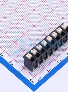 弹簧式接线端子JL212V-SMT-50008BP1 SMD,P=5mm 1x8P 立贴 黑色