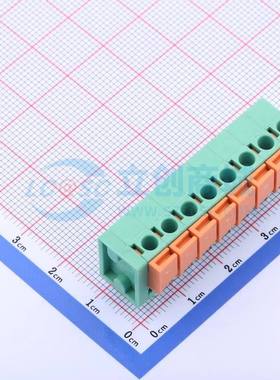 弹簧式接线端子JL142V-50808GA1 插件,P=5.08mm 1x8P 直插 绿色