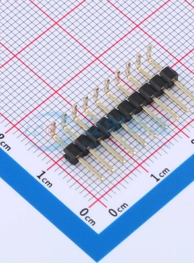 排针 GPHB101-1002A001R1BA 弯插,P=2.54mm 1x10P 方针 原装正品