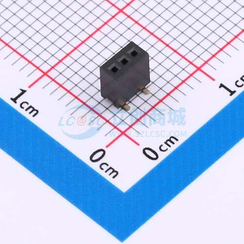 排母 B127UL-WD03P SMD,P=1.27mm(交错脚) 1x3P 方孔 电子元器件