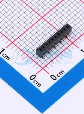 排母 B100N08-0B10P51-H20C28 SMD,P=1mm(交错脚) 1x10P 方孔 电