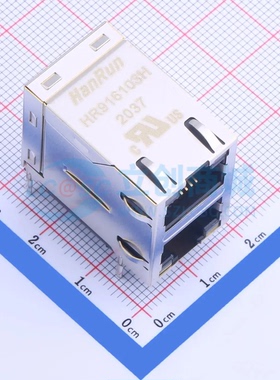 以太网连接器(RJ45 RJ11) HR916103H弯插 RJ45插座 带LED
