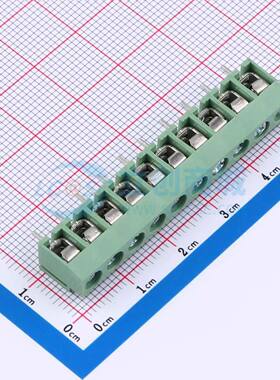 螺钉式接线端子DGL500-10P26V-MG461 插件,P=5mm 1x10P 直插 绿色
