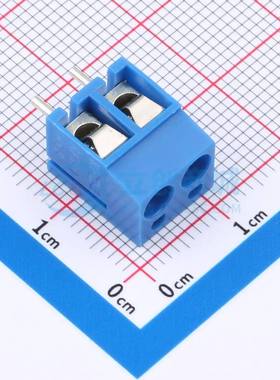 螺钉式接线端子DGL500-2P00V-GD361 插件,P=5mm 1x2P 直插 蓝色