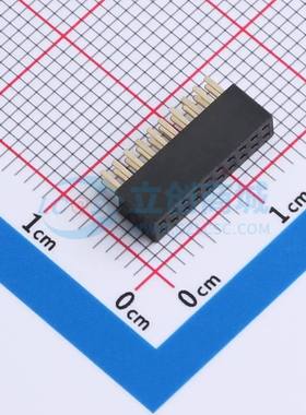 排母 B127M01-0B20P51-H43C24 插件,P=1.27mm 2x10P 方孔 电子元