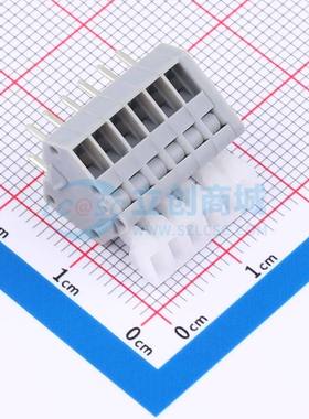 弹簧式接线端子KF240-2.54-6P 插件,P=2.54mm