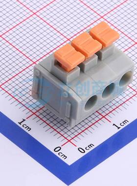 弹簧式接线端子XY119A-5.0-3P 插件,P=5mm 1x3P 灰色