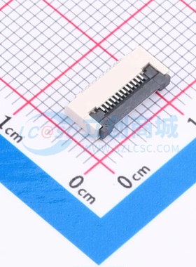 连接器HX0.5-12P XJH2.0 043 SMD,P=0.5mm,卧贴 12P 翻盖式 下接