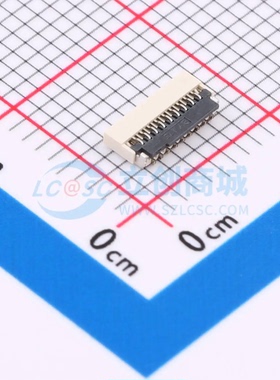 FFC/FPC连接器0.3-17P XGXJ-H1.0 SMD,P=0.3mm,卧贴(交错脚)