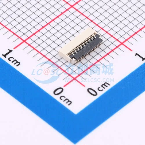 FFC/FPC连接器0.3-17P XGXJ-H1.0 SMD,P=0.3mm,卧贴(交错脚)
