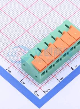 弹簧式接线端子JL142V-50806GA1 插件,P=5.08mm 1x6P 直插 绿色