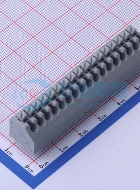 弹簧式接线端子250-217 插件,P=3.5mm(交错脚) 1x17P 灰色